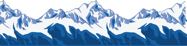 Vector snowcovered mountains ranges