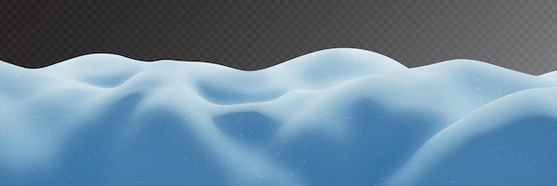 Vector snowdrifts on transparent background panoramic image vector