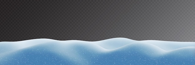 Vector snowdrifts on transparent background panoramic image