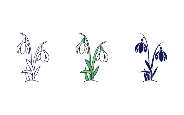 Vector snowdrop flower vector icon