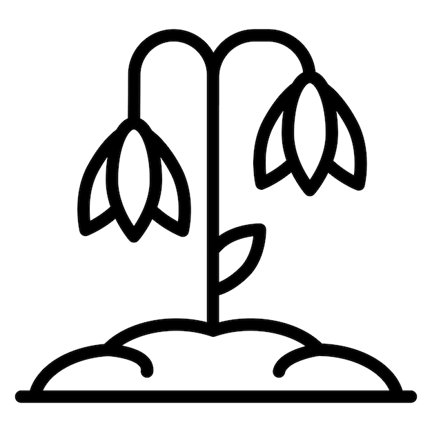 Vector snowdrop vector icon illustration of spring iconset