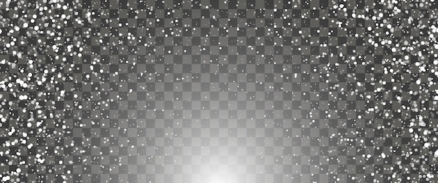 Snowfall and falling snowflakes on transparent background. white snowflakes and christmas snow. vector illustration