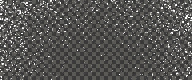 Snowfall and falling snowflakes on transparent background. white snowflakes and christmas snow. vector illustration