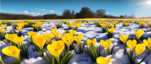 Снег цветок весна дикий цветок красивая трава природы эскиз снега свет цветочная ветвь