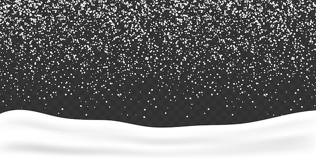 Snowfall isolated on transparent background.