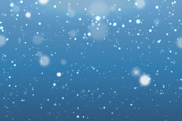 Vector snowfall realistic background with blurred snowflakes