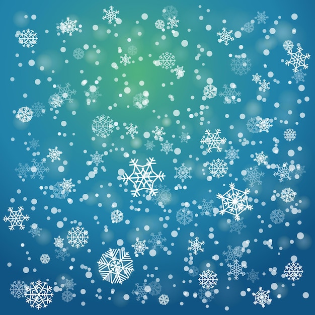 Snowfall in winter abstract background