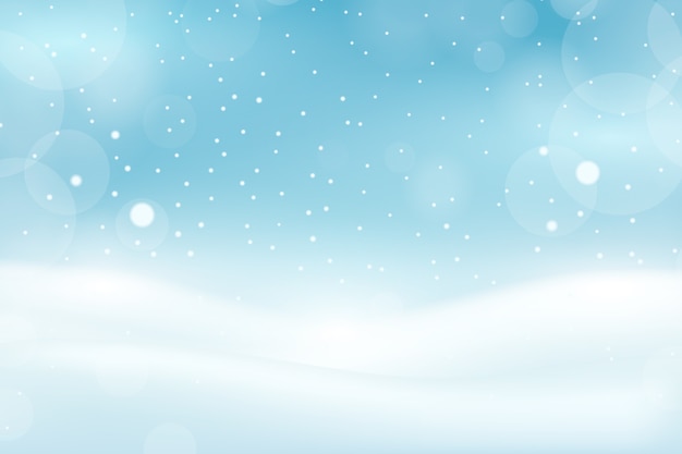 Vector snowfall with bokeh background