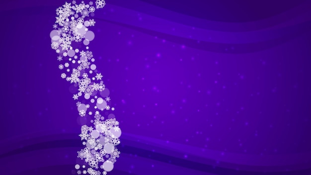 Banner di fiocco di neve con neve ultravioletta sfondo di capodanno cornice invernale per volantino carta regalo invito a una festa offerta al dettaglio e pubblicità sfondo alla moda di natale banner di fiocco di neve gelido per le vacanze