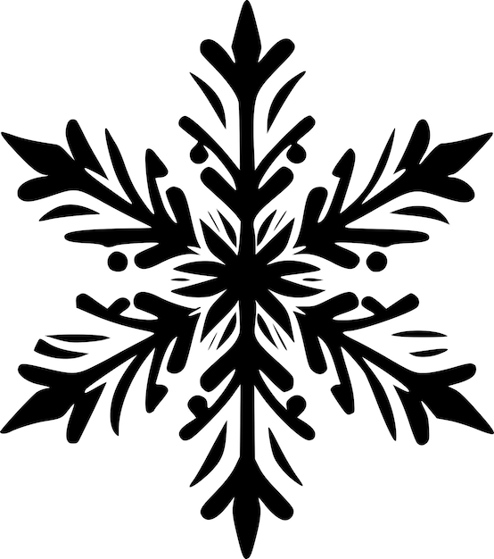 Vector snowflake black and white vector illustration