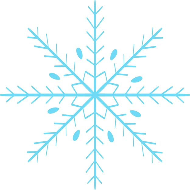 Snowflake Blue Icon Holiday Vector
