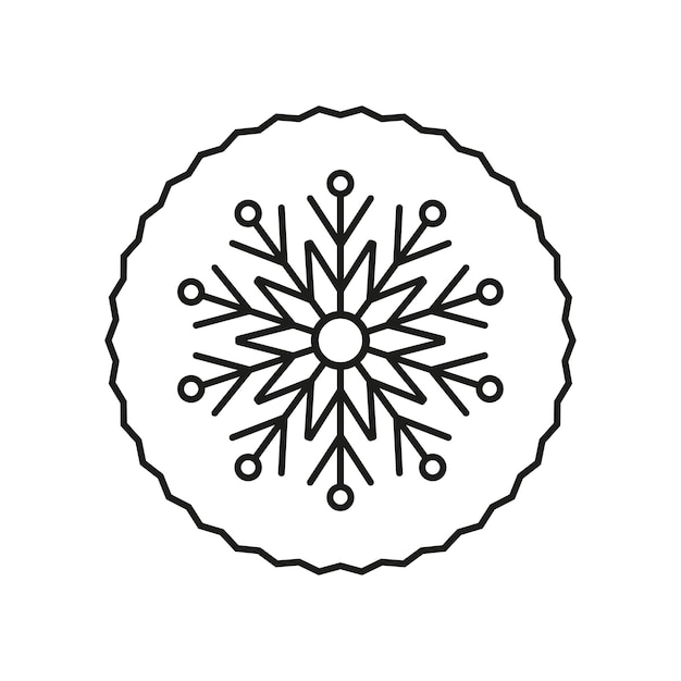 Снежинка в иконе круга Векторная иллюстрация Eps 10