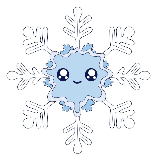 青い背景の色の雪花 ベクトルイラスト