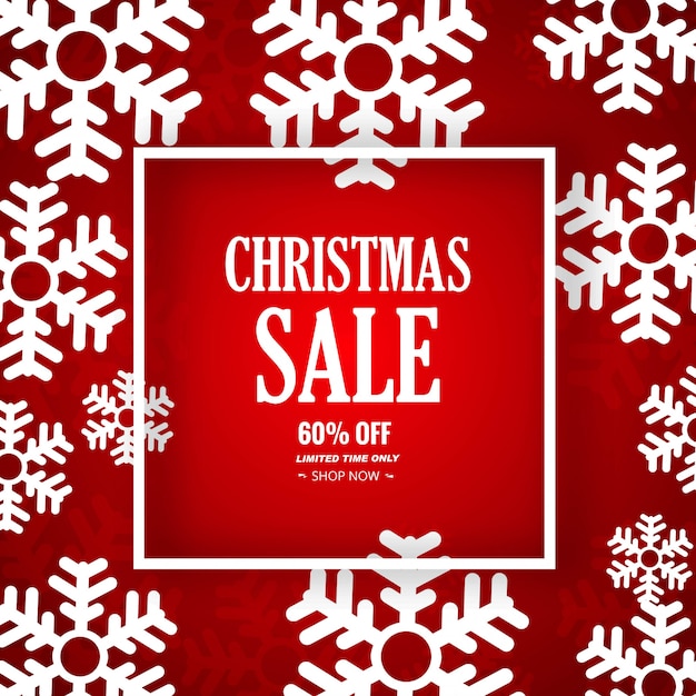 Snowflake decorative merry christmas sale background