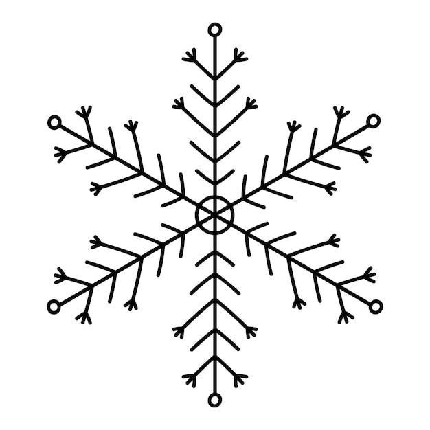 Vector snowflake doodle isolated on a white background hand drawn illustration perfect for holiday designs