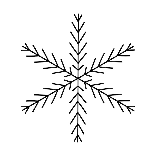 Vector snowflake doodle isolated on a white background hand drawn illustration