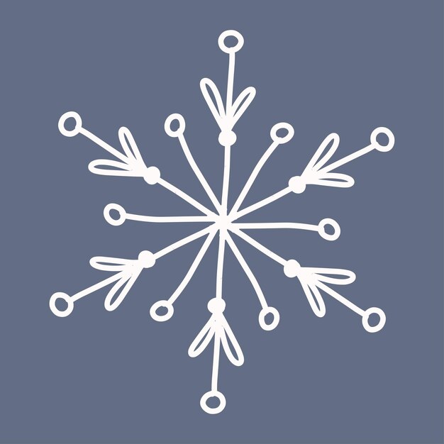 Snowflake in doodle style winter holiday decoration