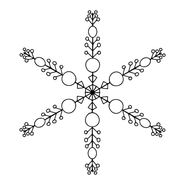 Vector snowflake doodle vector icon christmas and winter theme simple flat illustration on white background