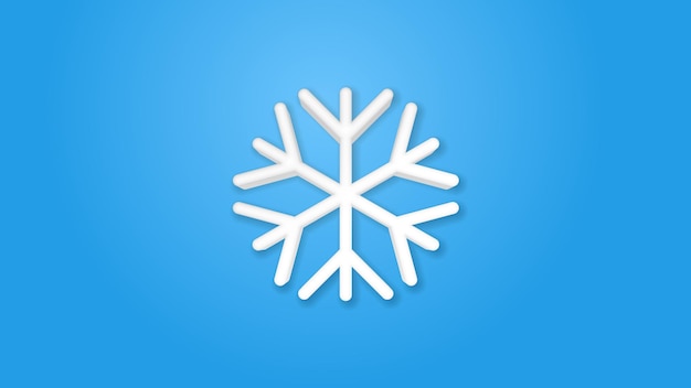 Snowflake Frost winter snow 3d line flat color icon Realistic vector illustration Pictogram isolated Top view Colorful transparent shadow design