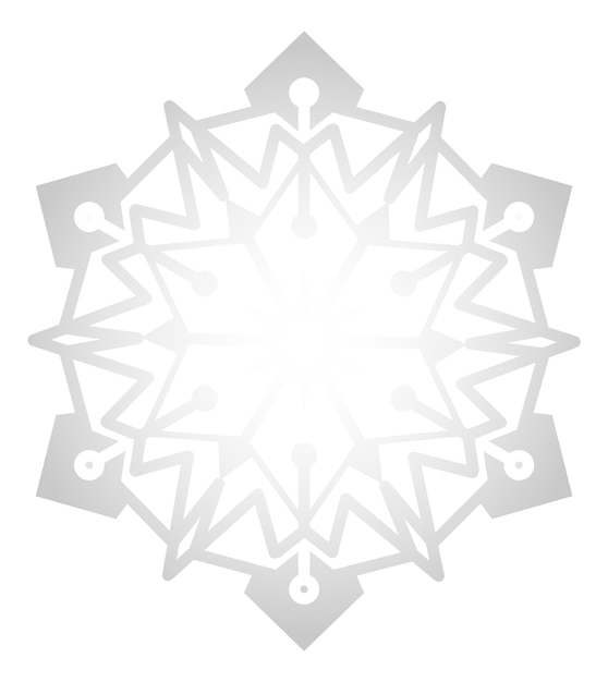 Снежинка замороженный кристалл Зимний снег геометрический элемент изолирован на белом фоне