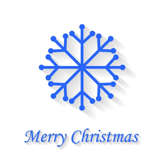 Vector snowflake greeting card on white background merry christmas.