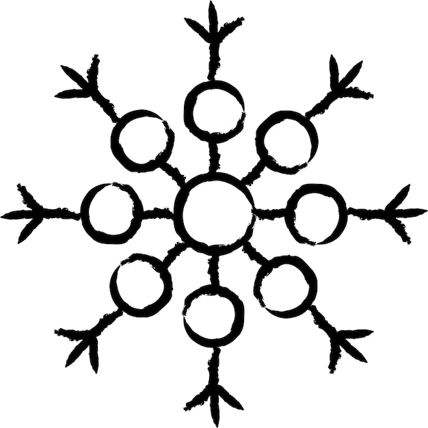 Snowflake hand drawn vector illustration