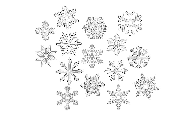 Vector snowflake handdrawn collection