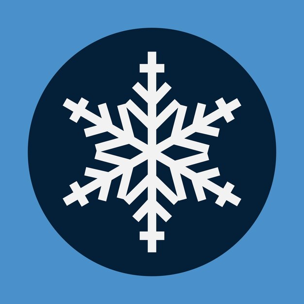 Snowflake icon on blue background Flat design Vector illustration