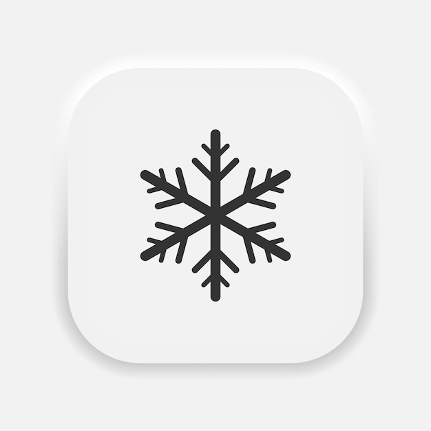 Snowflake icon design Symbol of cold winter snow ice in neumorphism style Vector EPS 10