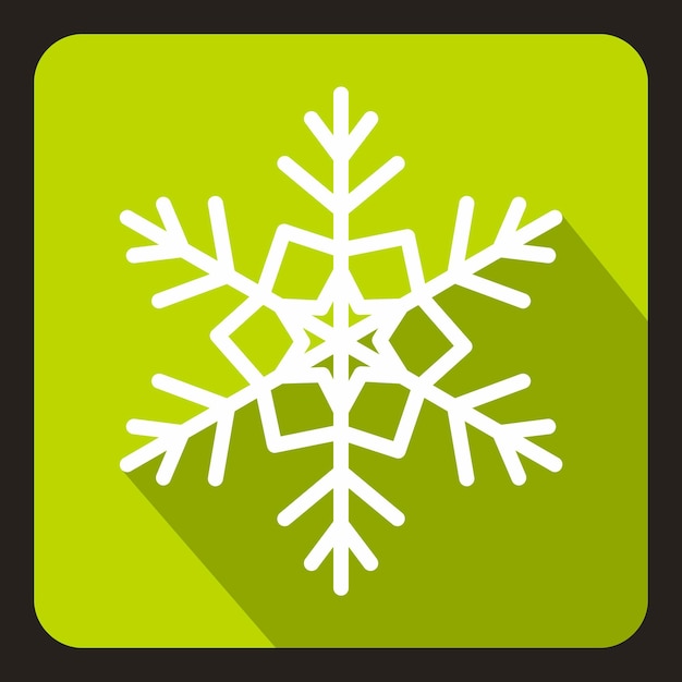 Snowflake icon in flat style with long shadow New year symbol vector illustration