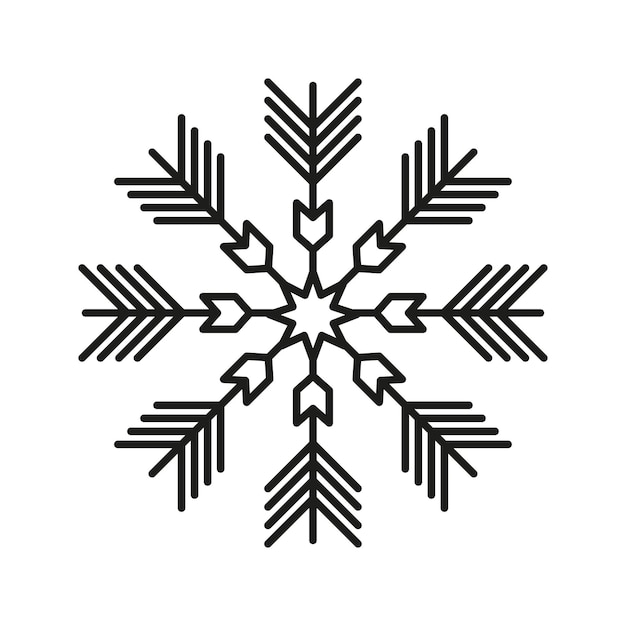 Snowflake icon isolated on white background Christmas winter holiday decoration