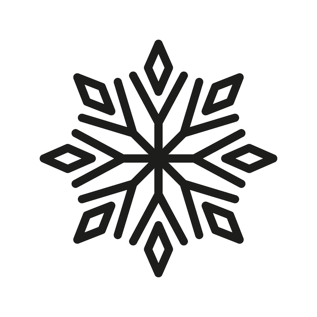 Snowflake icon isolated on white background Christmas winter holiday decoration