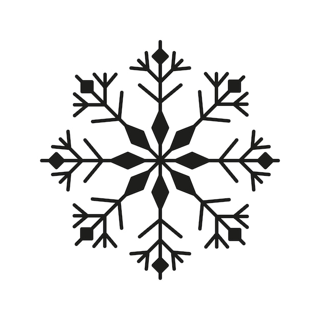 Snowflake icon isolated on white background Christmas winter holiday decoration