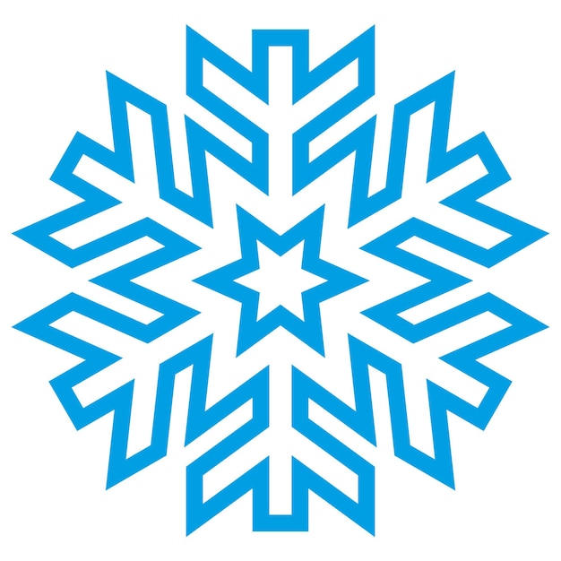 Snowflake icon logo. Christmas vector snow symbol