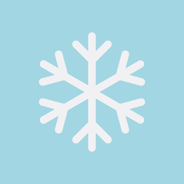 Vector snowflake icon vector isolated on blue background