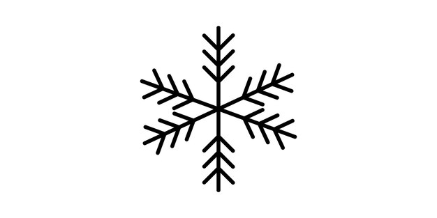Вектор значка снежинки на белом фоне. Плоский вектор значка снежинки для веб-дизайна.