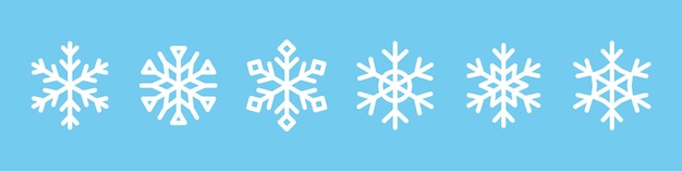 Vettore collezione di icone di fiocco di neve. set di icone di fiocchi di neve di natale