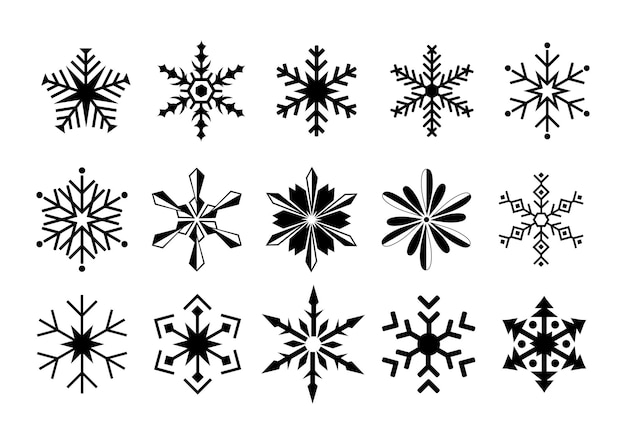 Vector snowflake icons set