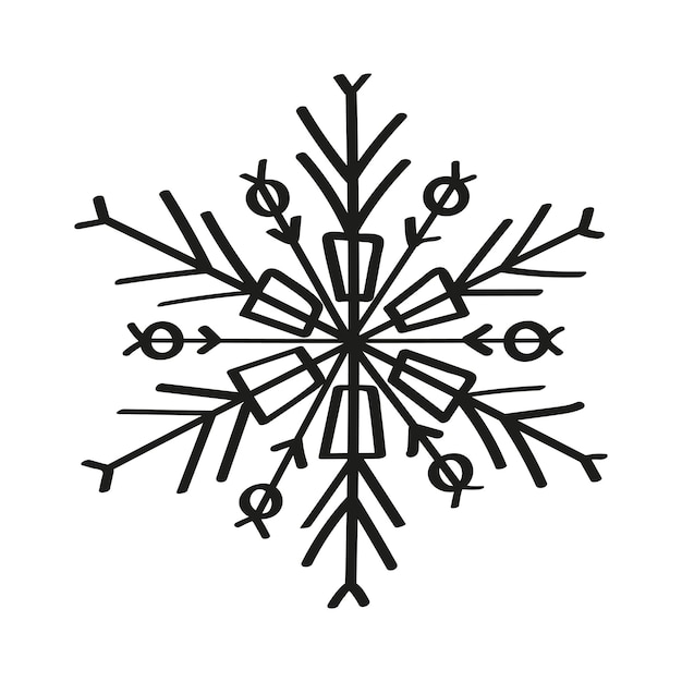 Snowflake Illustratio in Art Ink Style