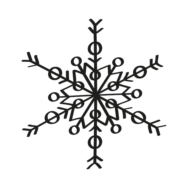 Vector snowflake illustratio in art ink style