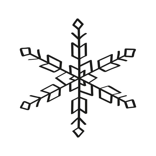 Vector snowflake illustratio in art ink style