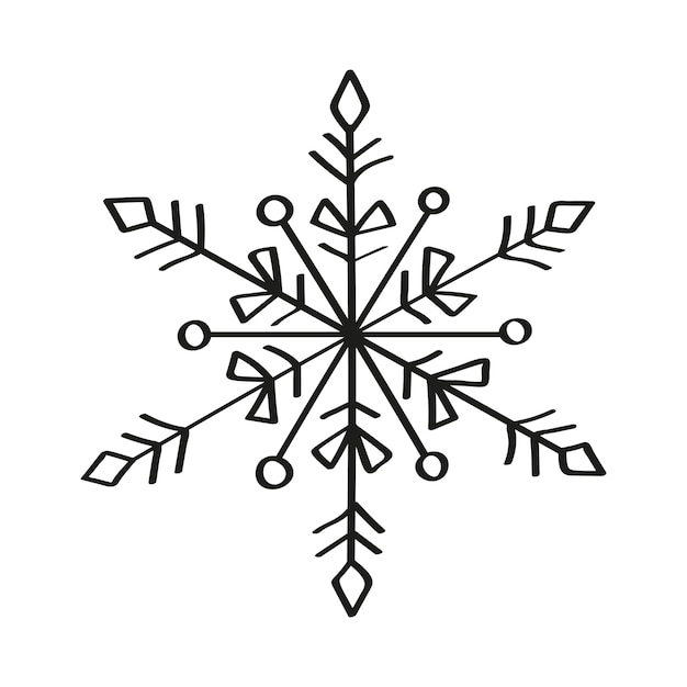 Vector snowflake illustratio in art ink style