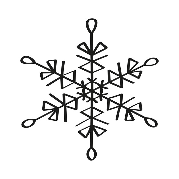 Vector snowflake illustratio in art ink style