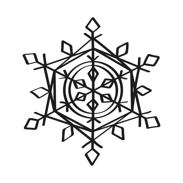 Snowflake Illustratio in Art Ink Style