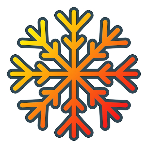 Vector a snowflake is shown in a black and orange pattern