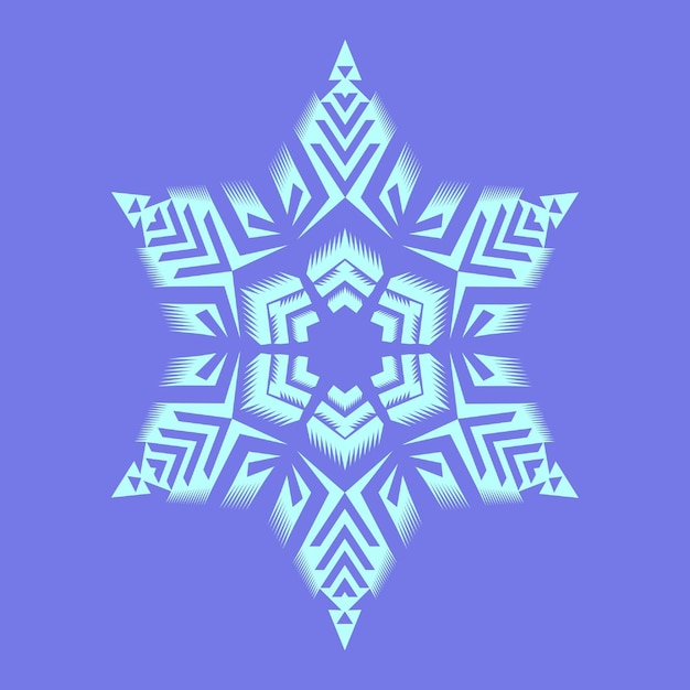 Vector snowflake isolated on a blue background winter design