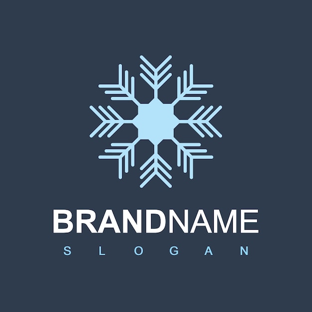 Vector snowflake logo for frozen product technology and cooler