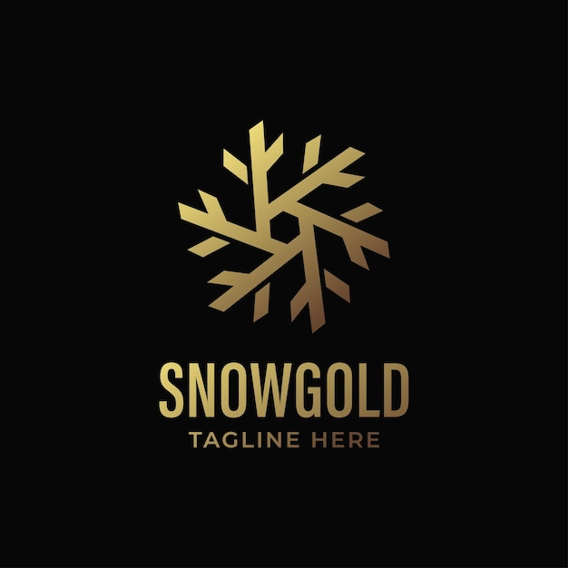 Snowflake luxury modern golden logo