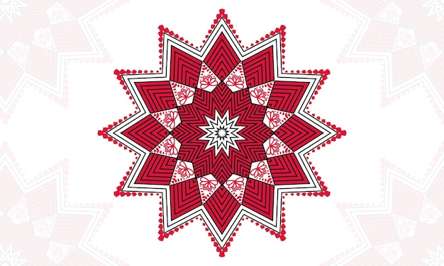 Snowflake ornament mandala design. geometric pattern decoration design.