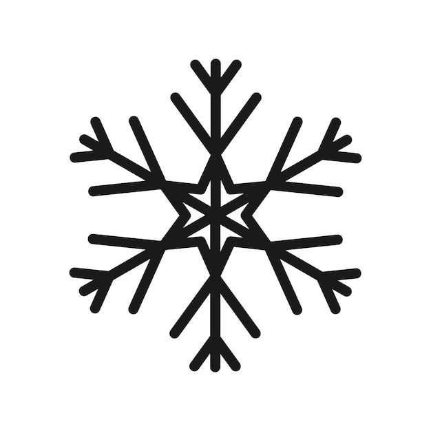 Snowflake outline vector icon Linear symbol of cold